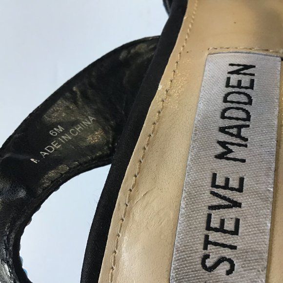 Steve Madden black/rhinestone stilettos size 6M - Picture 4 of 5